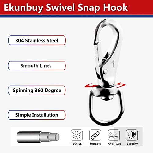 304 Stainless Steel Swivel Snap Hooks for Keychains Pets and More