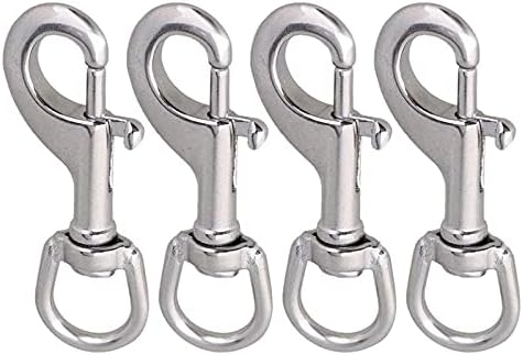 Uspacific 4PCS Stainless Steel Swivel Eye Snap Hook for Industrial Pet Use