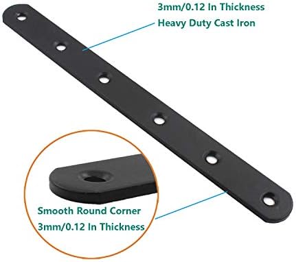 Sturdy Metal Braces for Wood Fixing Black Iron Flat Straight Brace Brackets