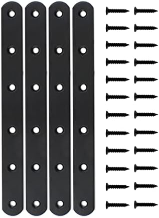 Sturdy Metal Braces for Wood Fixing Black Iron Flat Straight Brace Brackets