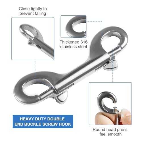 Double Ended Bolt Snap Hooks 316 Marine Grade 35 Inch 2PCS