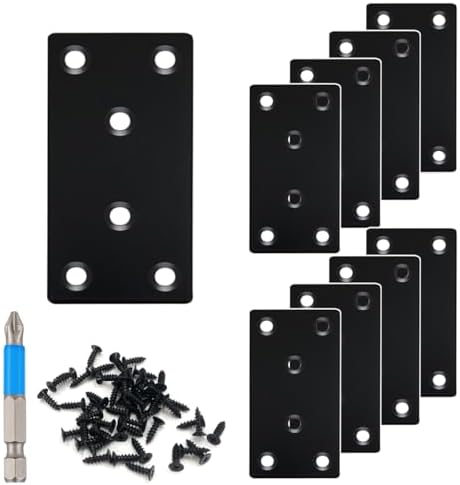 QSJ 8-Pack Stainless Steel Flat Mending Plate for Wood Furniture