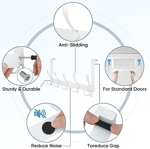 Extra Strong Over-the-Door Hook for Bathroom Bedroom Use