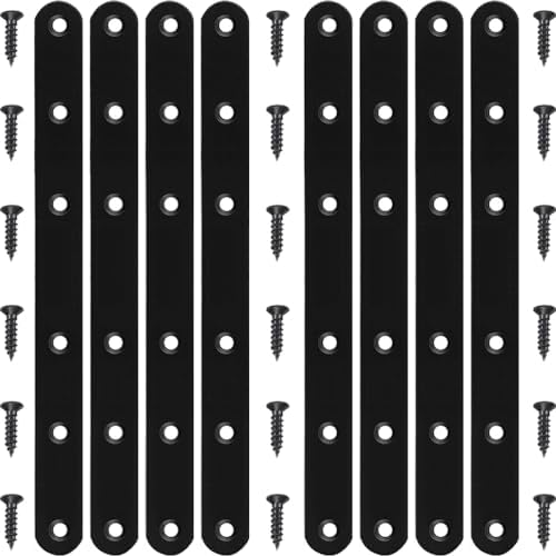 8-Piece Set of Rust-Resistant Stainless Steel Flat Mending Brackets
