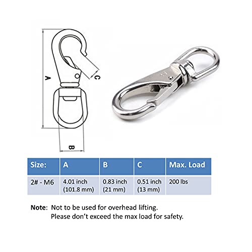 Durable Swivel Eye Bolt Snap Hook 4-Pack