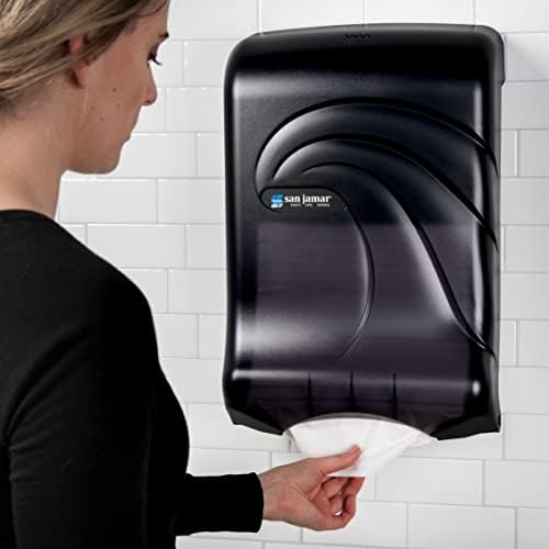 San Jamar UltraFold Plastic Paper Towel Dispenser for Bathroom Black
