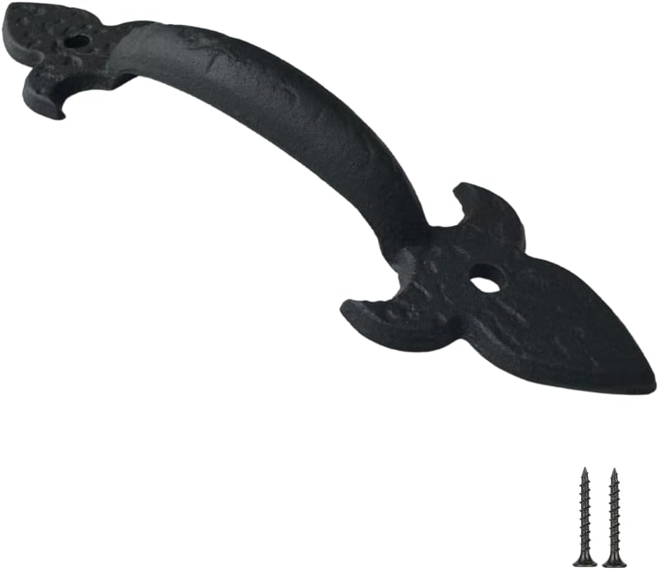 Sturdy 8-Inch Hammered Cast Iron Door Handle