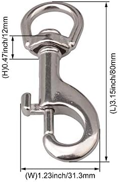 Mxfans Stainless Steel Swivel Round Snap Key Chain Clips for Industrial Use