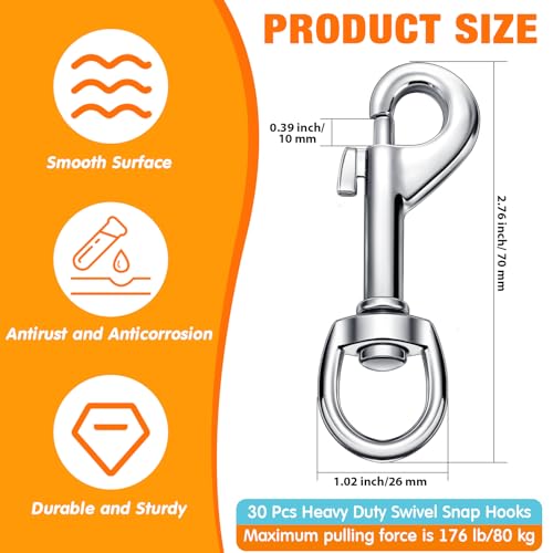 Therwen Heavy Duty Swivel Snap Hooks for Dog Leash
