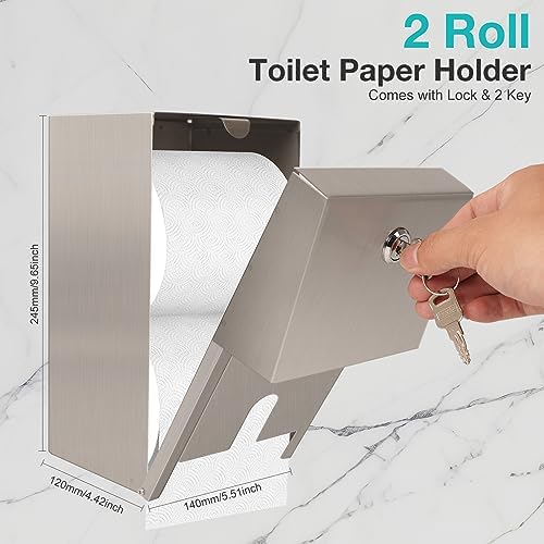 Double Toilet Paper Holder with Locking Mechanism