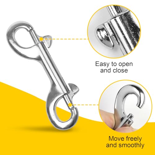 Double Ended Bolt Snap Hook 2-Pack Marine Grade Stainless Steel Bolt Snaps
