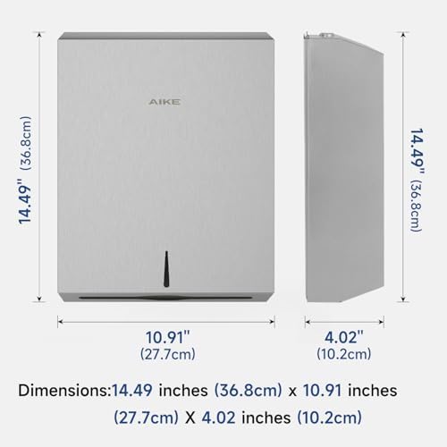 AIKE Stainless Steel Wall Mount Towels Dispenser 400 Sheets