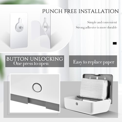 Yaomiao 2 Pcs Wall Mount Paper Towel Dispenser No Drilling Commercial