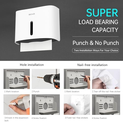 Smart Lock Dispenser Smart Towels Holder Wall-Mounted Tissue Dispenser Large Capacity