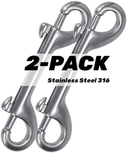 316 Stainless Steel Double Ended Bolt Snap Hook 2-Pack