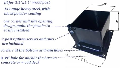 Sturdy Metal Post Bracket 6x6 Pack of 4