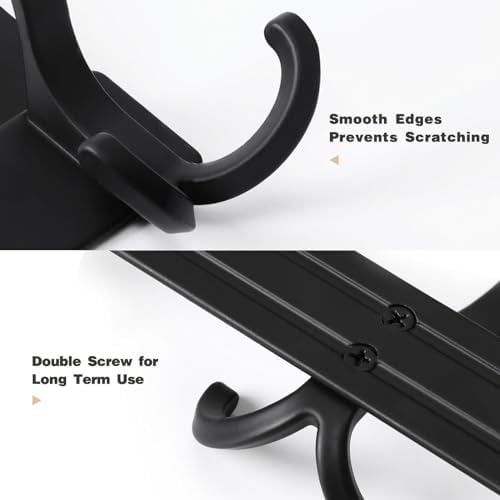 Optish Over The Door Hanger with 5 Triple Coat Hooks Black