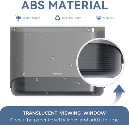 Wall Mounted Paper Towel Dispenser with Key Lock and Transparent Window