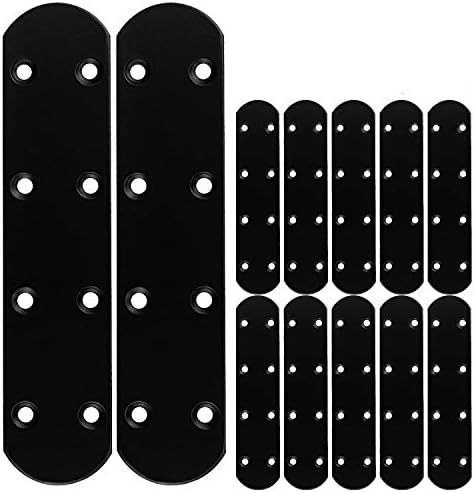 AKOLAFE12PCS Flat Straight Brace Black Rust Resistant