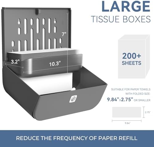 Wall Mounted Paper Towel Dispenser with Key Lock and Transparent Window