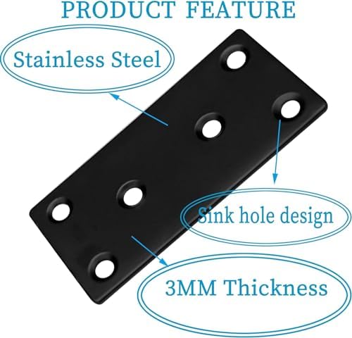 Sturdy 2-Inch Flat Mending Plates for Wood Furniture Fixes