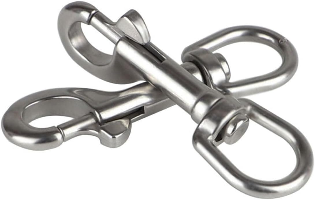 2 Pcs 1x394 inch 316 stainless steel marine grade carbon chain snap hooks