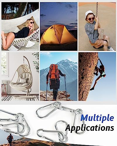 Small Carabiner Clips Set for Climbing Hiking Fishing Marine Use
