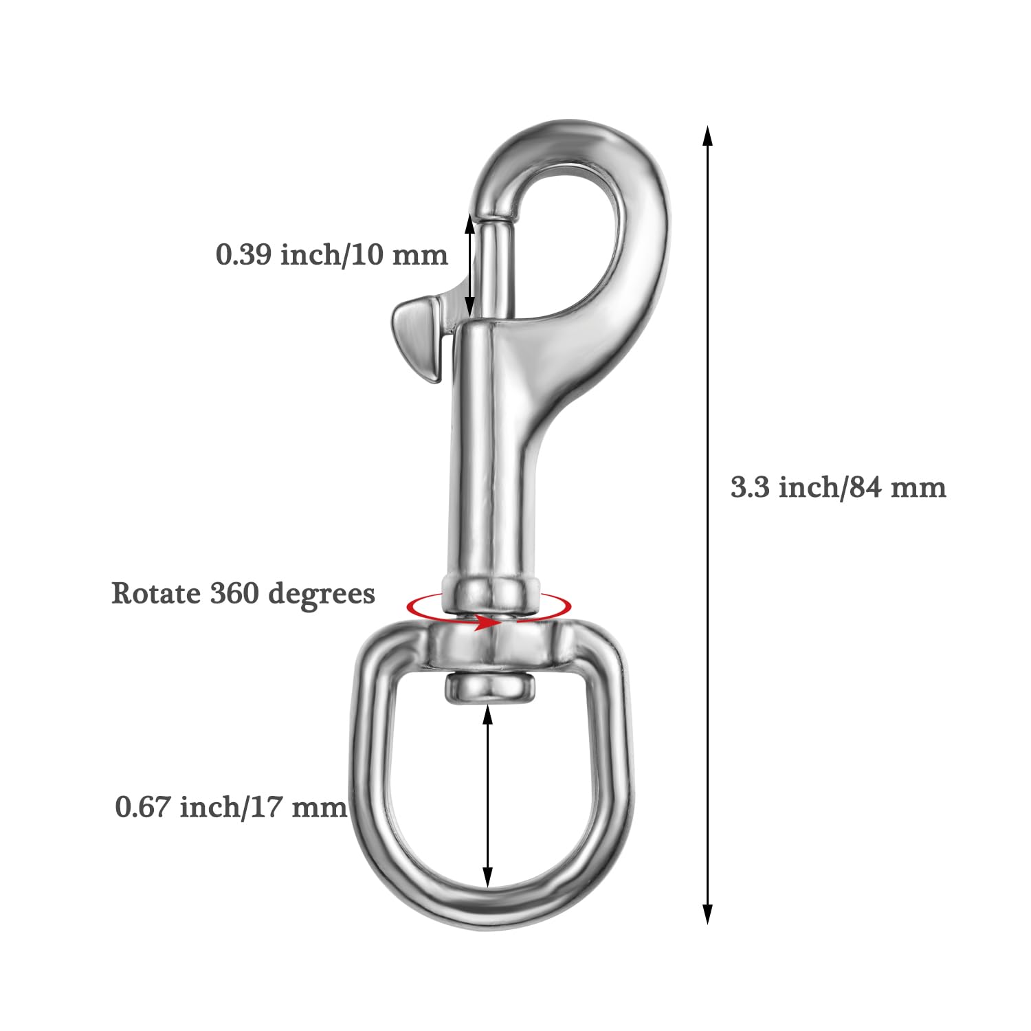Heavy-Duty Swivel Eye Bolt Snap Hooks 33 Inch
