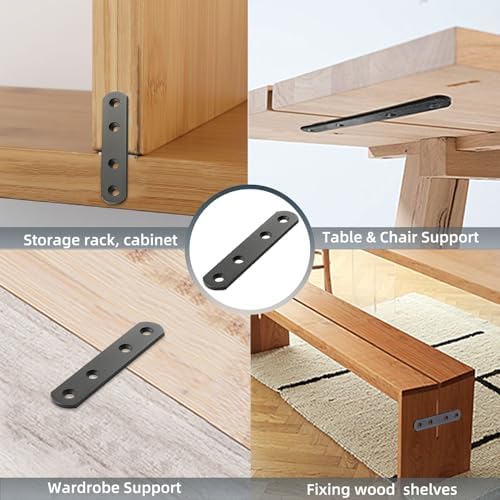 10-Piece Metal Mending Plate Set for Wood Fixtures