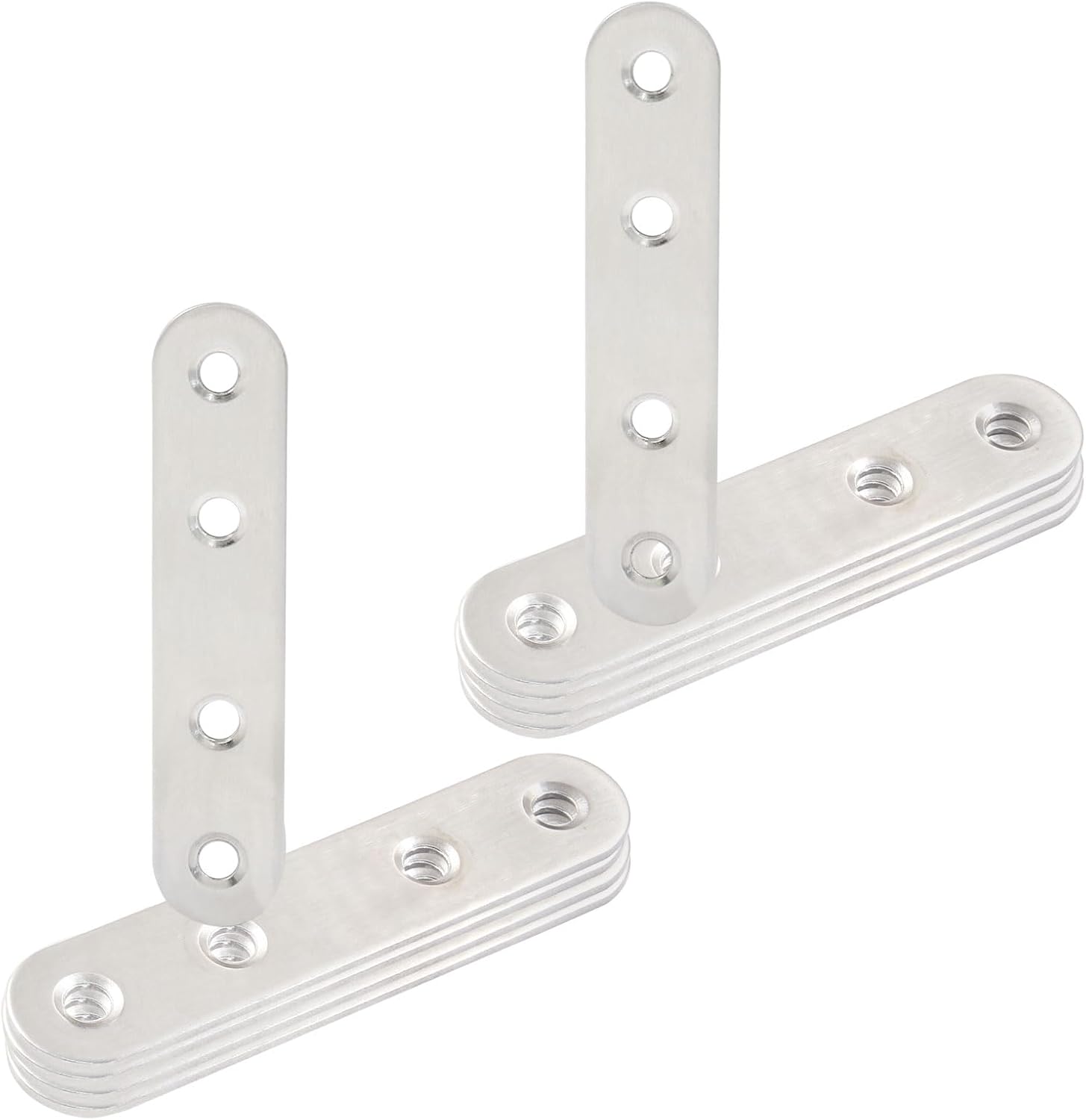 16-Piece 3-Inch Stainless Steel Straight Bracket for Furniture Repair