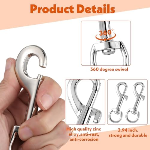 Teaaha 4 Swivel Snap Clips Heavy Duty 2-Piece Set
