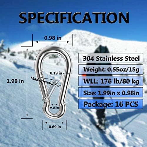 Durable secure hammock swing set connectors 304 stainless steel