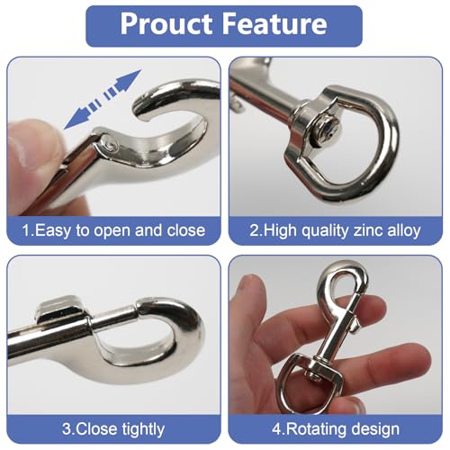 Durable Animal Snap Hooks SPNKMJUJ 6-Pack Zinc Alloy Snap Clips