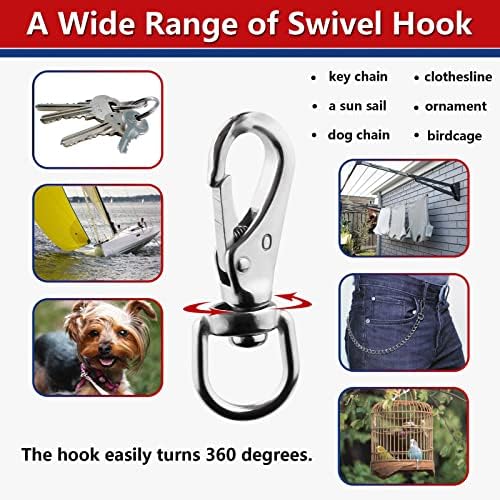Ekunbuy Swivel Eye Snap Hooks 304 Stainless Steel Heavy Duty