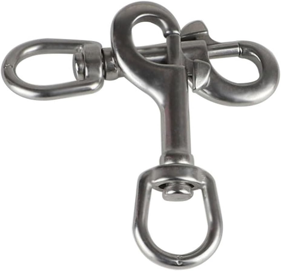2 Pcs 1x394 inch 316 stainless steel marine grade carbon chain snap hooks