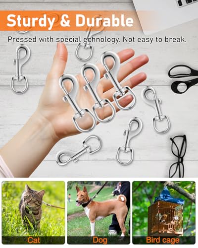 ZORUNNA Swivel Bolt Snap Hooks 3-Pack 220Lbs