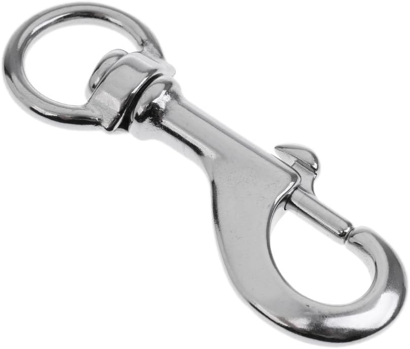 Silver 316 Stainless Steel Round Eye Swivel Bolt Clip Hook