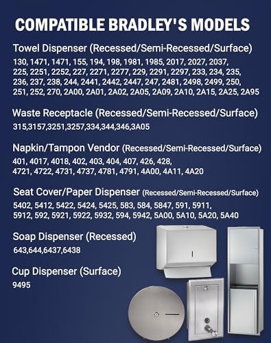 6-Pack Badogrio bathrooms 2055 dispenser key Bradley compatible
