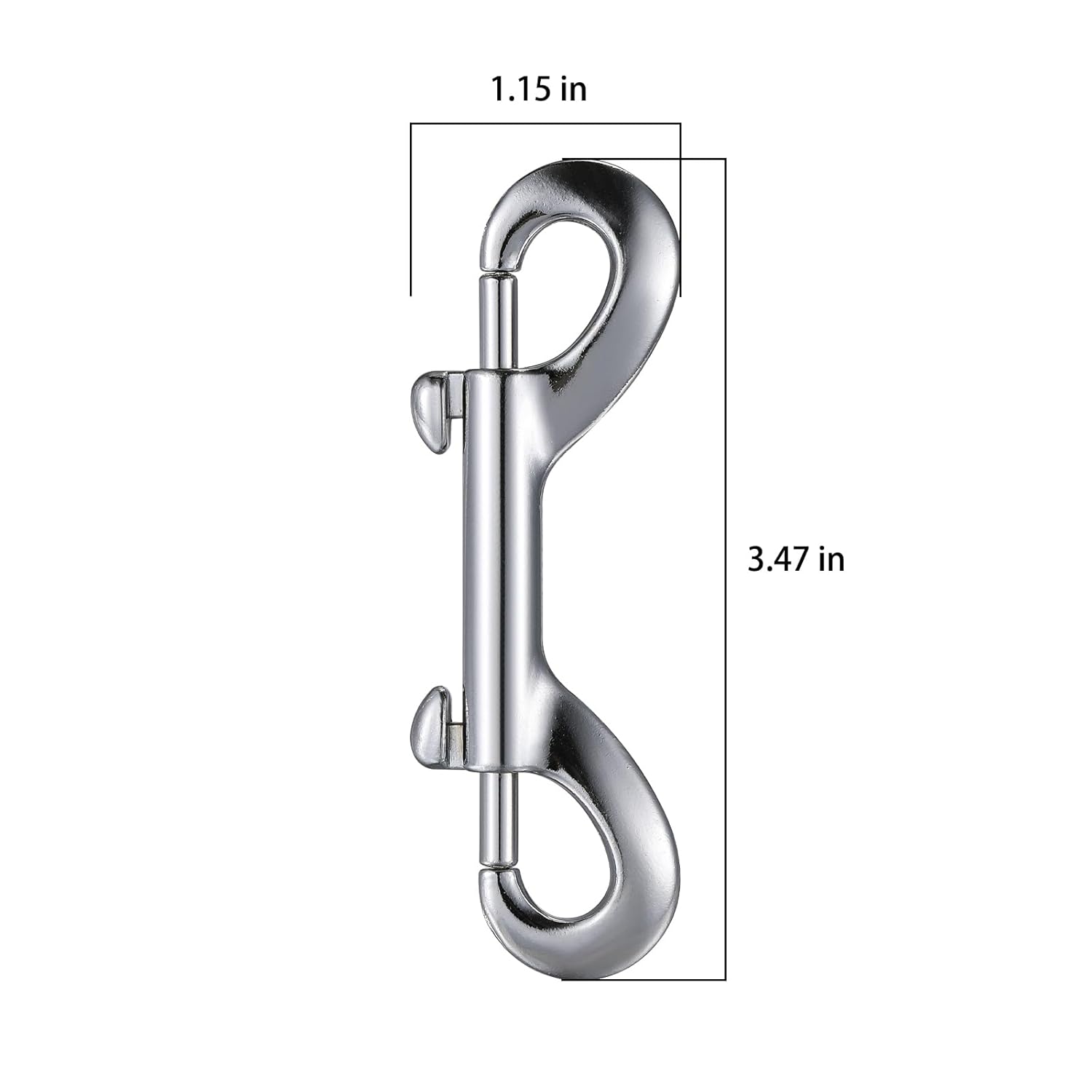 Wensilon 8 Pcs Silver Marine Grade Double Ended Bolt Snap Diving Hook Clips