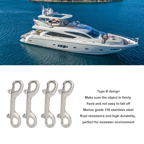Double-Ended Marine Grade Stainless Steel Bolt Snap Hooks 115mm