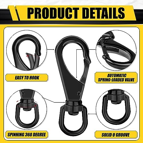 Sturdy Stainless Steel Swivel Eye Snaps 220 lbs Capacity