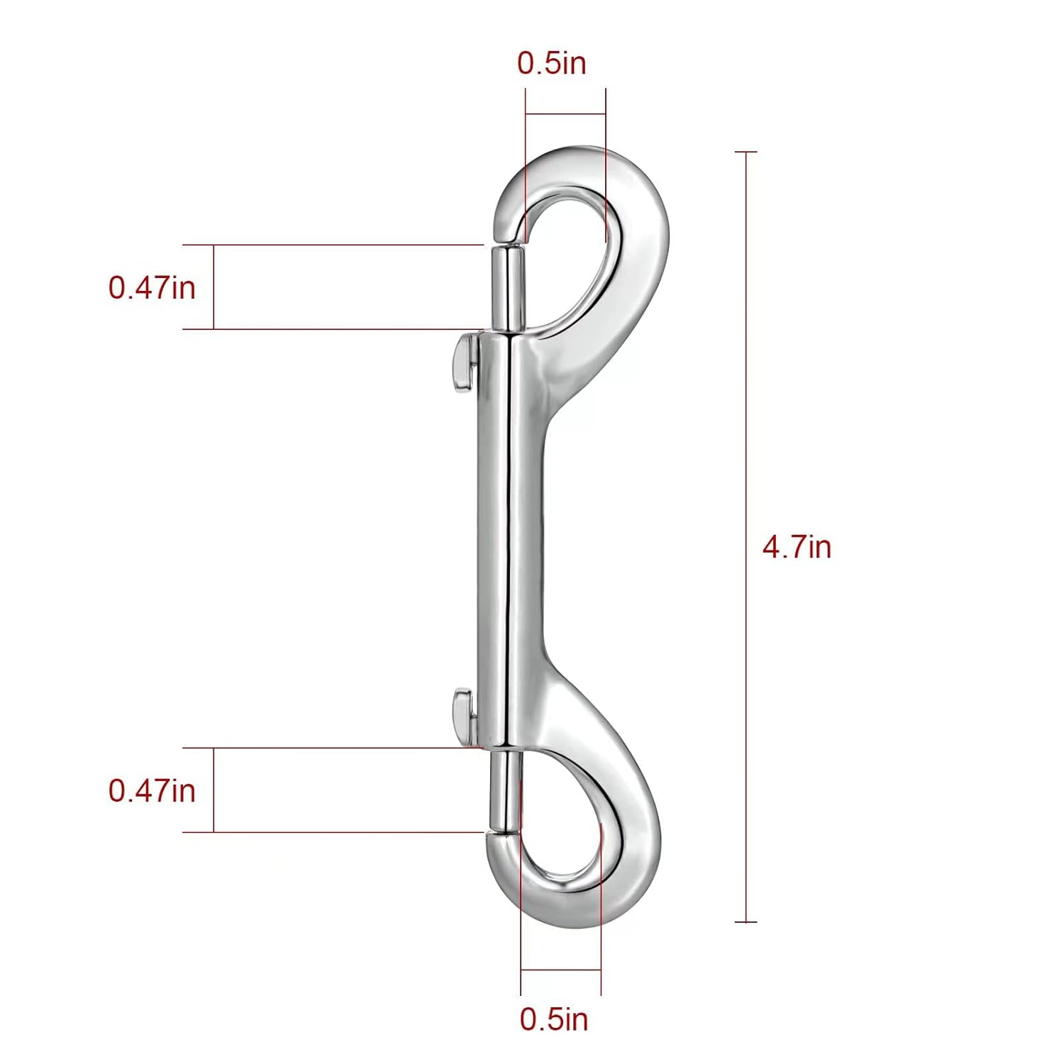 Double-Ended Bolt Snap Clips 5-Piece Set Sliver