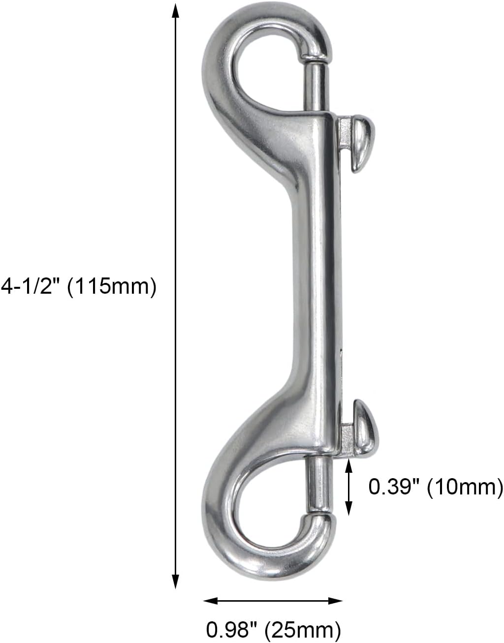 Wontee Double Ended Bolt Snaps 316 Stainless Steel 3 Pack