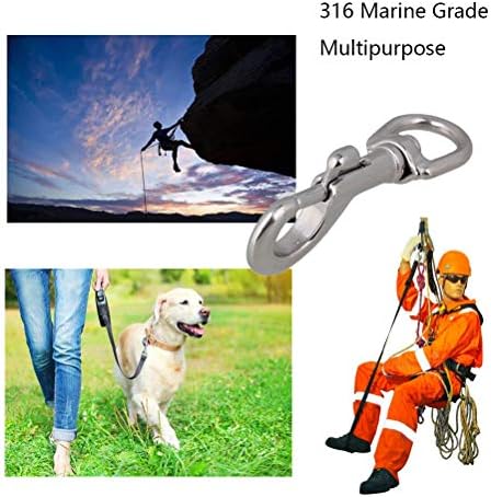 Uspacific 4PCS Stainless Steel Swivel Eye Snap Hook for Industrial Pet Use