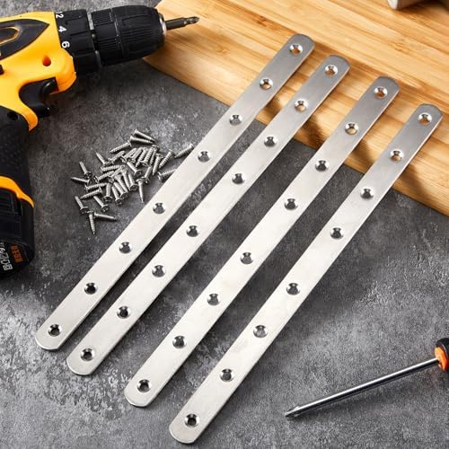Zonon 20-Piece Flat Mending Plate Set Stainless Steel Durable Rust-Resistant