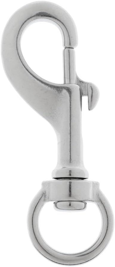 Silver 316 Stainless Steel Round Eye Swivel Bolt Clip Hook