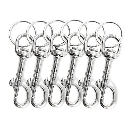 WICKED 316 Stainless Steel Swivel Eye Single Snap Bolt 6 Pack