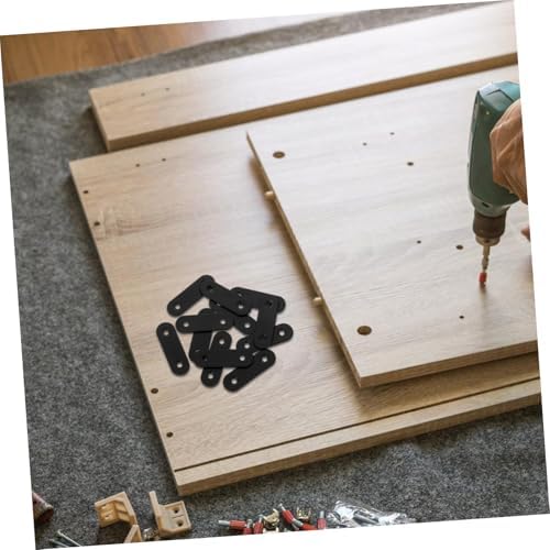 12-Piece Stainless Steel Flat Plate Brackets for Wood Furniture Fixes