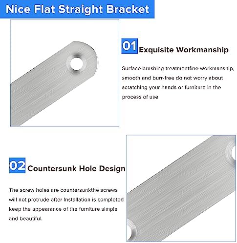 Sturdy Stainless Straight Bracket Set for Furniture Repair