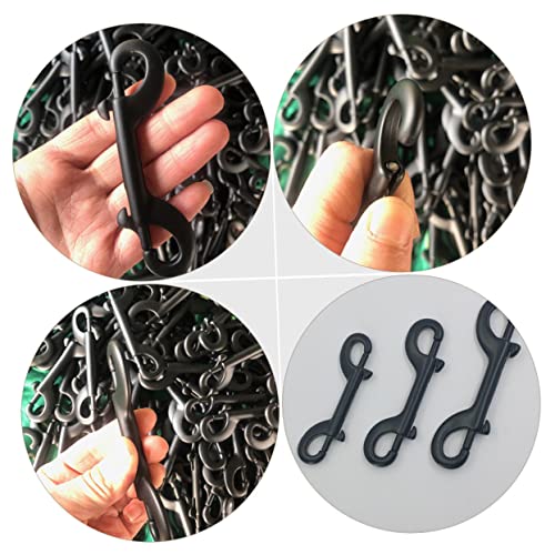 Double-Ended Stainless Steel Dog Leash Hook Black